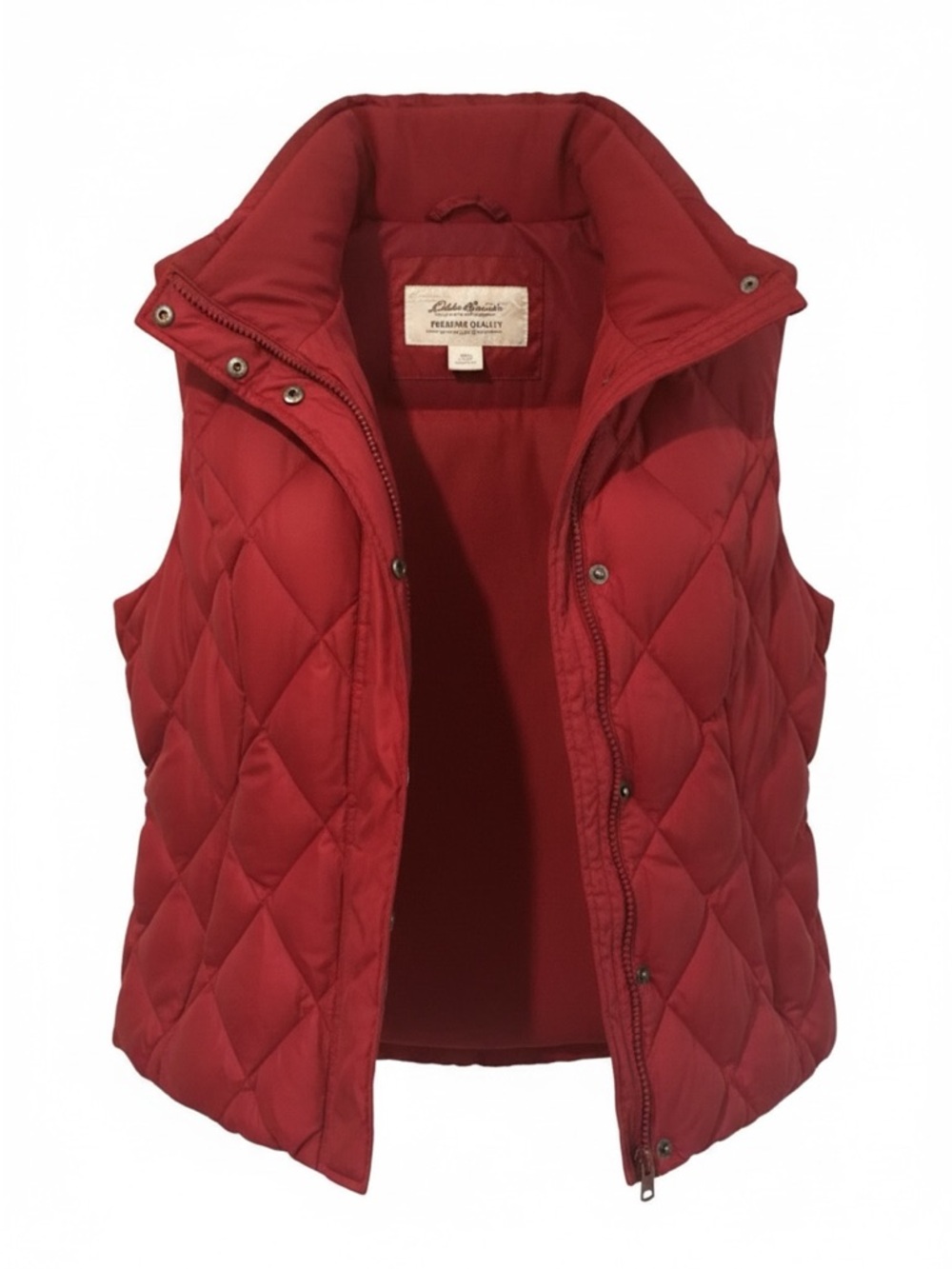 Eddie Bauer Goose Down Quilted Puffer Vest Red Women’s Size L Lightweight Warm